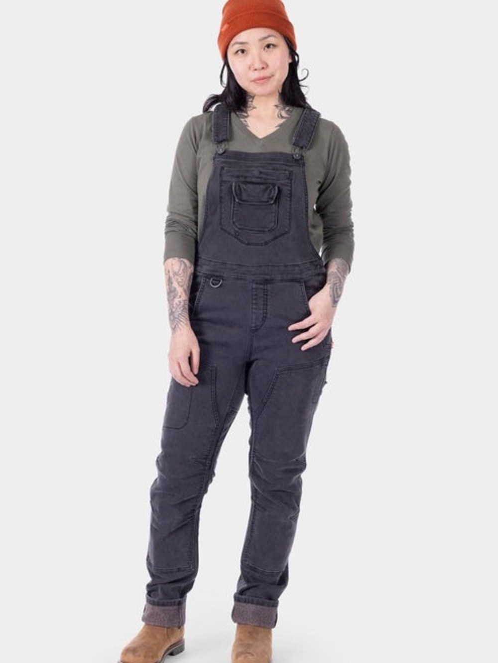 DoveTail Freshley HOTSWAP Thermal Denim Overalls NWT Sz 8/32 Black Workwear